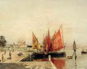 安东尼奥 雷纳 : Fishing Boats On The Laguna